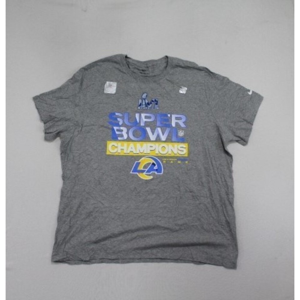 Nike Shirt Men XXL Gray NWOT Los Angeles Rams Super Bowl LVI Champions‎ Tee